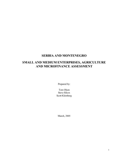 Serbia and Montenegro Small and Medium Enterprises