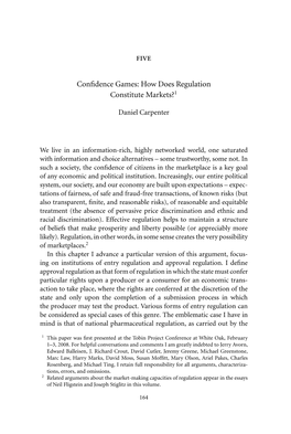 Confidence Games: How Does Regulation Constitute Markets?1