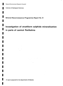 I Natural Environment Research Council I Institute of Geological Sciences I