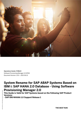 System Rename for SAP ABAP Systems Based on IBM I