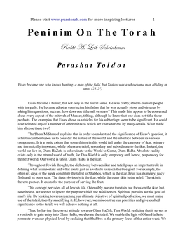 Peninim on the Torah Rabbi A