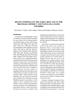 Recent Findings on the Early Iron Age in the Bhandara District and Wainganga Basin, Vidarbha