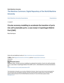 Circular Economy Modelling to Accelerate the Transition of Ports Into Self-Sustainable Ports: a Case Study in Copenhagen-Malmö Port (CMP)