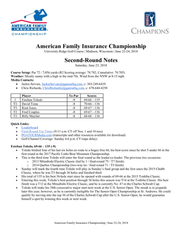 American Family Insurance Championship University Ridge Golf Course | Madison, Wisconsin | June 22-24, 2018