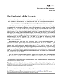 Miami: Leadership in a Global Communityi