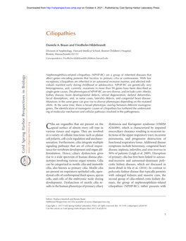 Ciliopathies