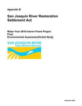 San Joaquin River Restoration Settlement Act