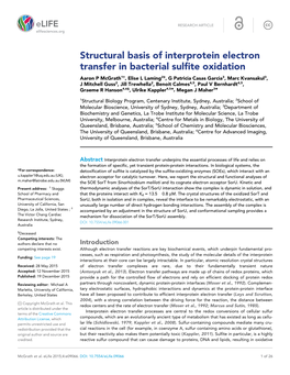 Structural Basis of Interprotein Electron Transfer In