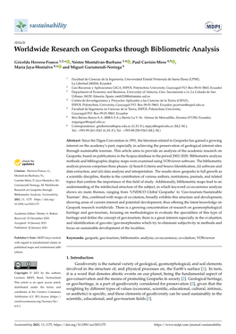 Worldwide Research on Geoparks Through Bibliometric Analysis