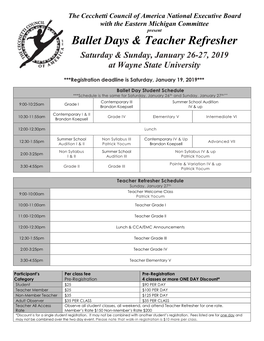 Ballet Days & Teacher Refresher