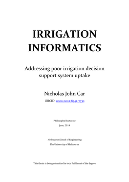 Irrigation Informatics