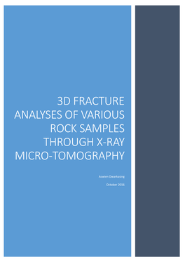 3D Fracture Analyses of Various Rock Samples Through X-Ray Micro-Tomography