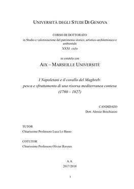 I Napoletani E Il Corallo Del Maghreb: Pesca E Sfruttamento Di Una Risorsa Mediterranea Contesa (1780 – 1827)