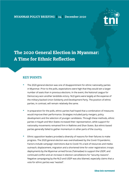 The 2020 General Election in Myanmar: a Time for Ethnic Reflection