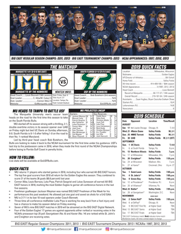 2019 Marquette University Men's Soccer Match Notes