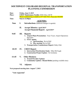 SWTPR June 2015 Meeting Packet