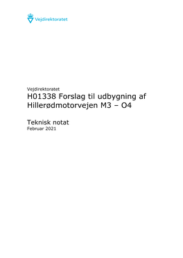 H01338 Forslag Til Udbygning Af Hillerødmotorvejen M3 – O4