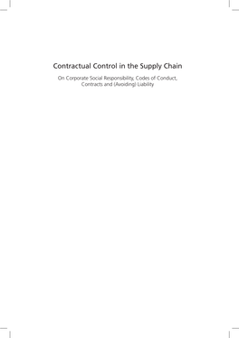 Contractual Control in the Supply Chain