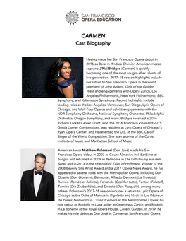 CARMEN Cast Biography