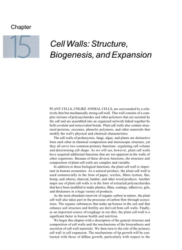 Cell Walls: Structure, Biogenesis, and Expansion