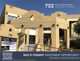 MULTI-TENANT INVESTMENT OPPORTUNITY OFFERING MEMORANDUM 10845 Griffith Peak Drive • Las Vegas, NV 89135 • 702.472.7979 • TABLE of CONTENTS