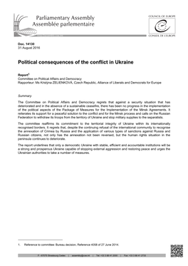 Political Consequences of the Conflict in Ukraine