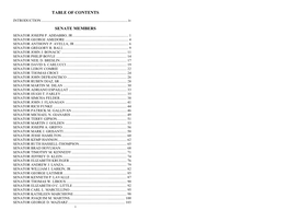 Table of Contents Senate Members