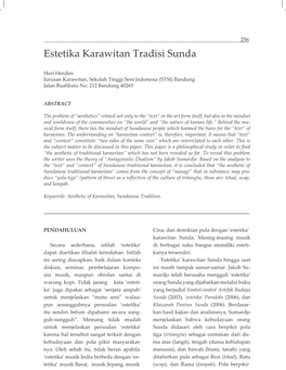 Estetika Karawitan Tradisi Sunda