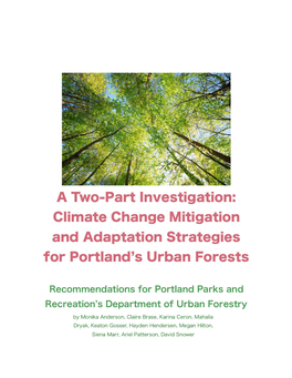 Climate Change Mitigation and Adaptation Strategies for Portland's