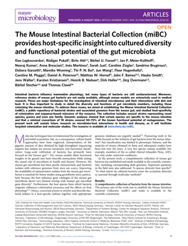 The Mouse Intestinal Bacterial Collection (Mibc)
