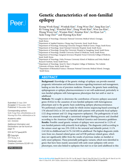 Genetic Characteristics of Non-Familial Epilepsy