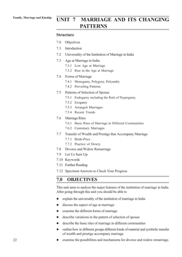 Unit 7 Marriage and Its Changing Patterns