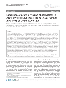 Expression of Protein-Tyrosine Phosphatases in Acute Myeloid