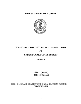 Economic & Functional Classification ULB's-Budget Punjab