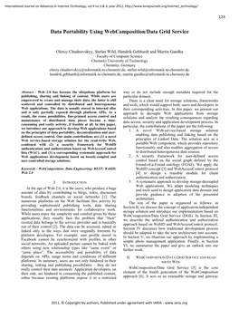 Data Portability Using Webcomposition/Data Grid Service