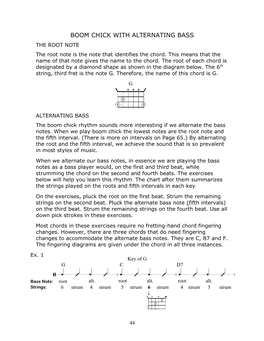 BOOM CHICK with ALTERNATING BASS the ROOT NOTE the Root Note Is the Note That Identifies the Chord