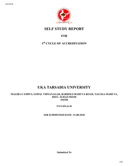 Self Study Report Uka Tarsadia University