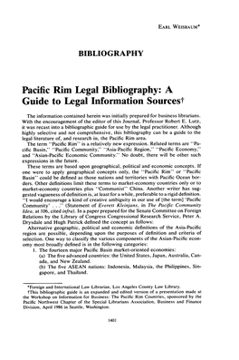 Pacific Rim Legal Bibliograhy