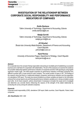 Investigation of the Relationship Between Corporate Social Responsibility and Performance Indicators of Companies