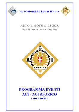 Programma Eventi Aci - Aci Storico Padiglione 3