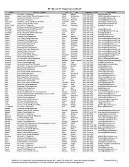 Mltslocal 9-1-1 Agency Contact List