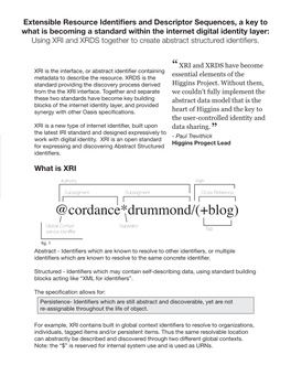 Cordance*Drummond/(+Blog) Global Context Separator Tag Service Idenififer