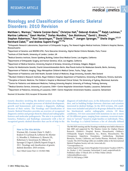 Nosology and Classification of Genetic Skeletal Disorders: 2010 Revision