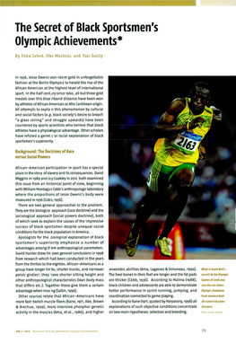 The Secret of Black Sportsmen's Olympic Achievements*