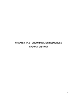 Chapter 4.1.9 Ground Water Resources Madurai District