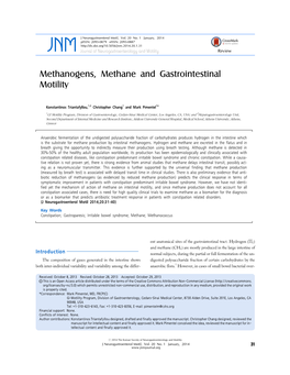 Methanogens, Methane and Gastrointestinal Motility