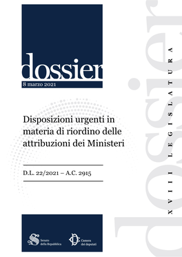 Disposizioni Urgenti in Materia Di Riordino Delle Attribuzioni Dei Ministeri