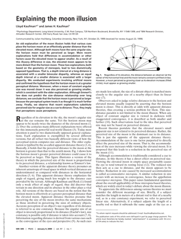 Explaining the Moon Illusion