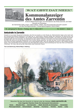 Kommunalanzeiger Des Amtes Zarrentin