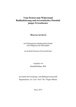 Vom Protest Zum Widerstand Radikalisierung Und Terroristisches Potential Junger Erwachsener